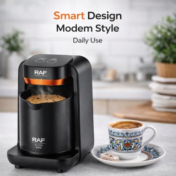 Cafetiera Turceasca Automata RAF R.147H 500W 280 ml Control Inteligent Spuma Bogata Negru Auriu - Img 7