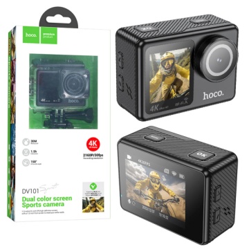 Camera Video Hoco DV101, Action/Sport, cu ecran Dual LCD, UHD 4K/30fps, HDMI, negru - Img 6