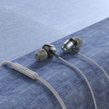 Casti cu Fir Hoco M122, In Ear, USB-C, 1.2m, Mic & Volume Key, HiFi, gri - Img 3