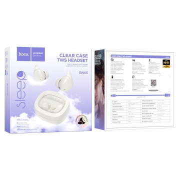 Casti Wireless Hoco EW65, Ear Buds, BT 5.3, 180h StandBy, Noise Cancelling, pentru concentrare/somn, 500mAh, alb - Img 4