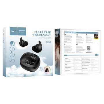 Casti Wireless Hoco EW65, Ear Buds, BT 5.3, 180h StandBy, Noise Cancelling, pentru concentrare/somn, 500mAh, negru - Img 4