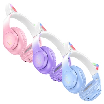 Casti Wireless Hoco W42, Over Ear, BT 5.3, 180h StandBy, 400mAh, Kids, Crystal, albastru - Img 4