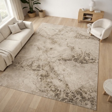 Covor Livario Imperial Effect Diamant Cream Beige, Soft Lux Premium, 2450 g/m²
