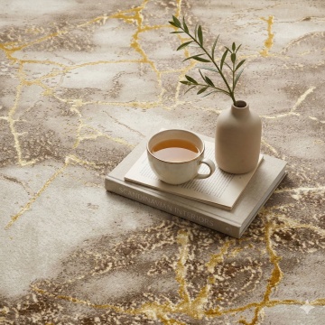 Covor Modern Livario Imperial Effect Gresie Beige Gold - Img 2