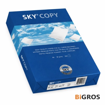 Hartie copiator SKY COPY, A4, 80 g/mp, 500 coli/top, set 5 topuri, alb