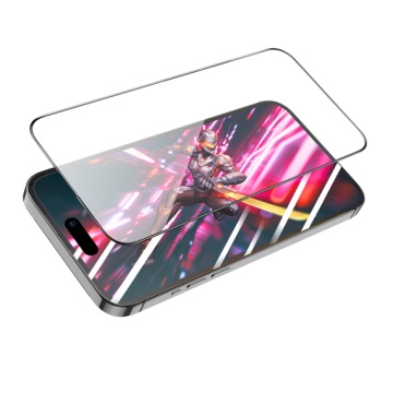 Hoco A34 folie clear iPhone 15 Plus, sticla securizata 6D DustProof, rama neagra, HD Glass - Img 2