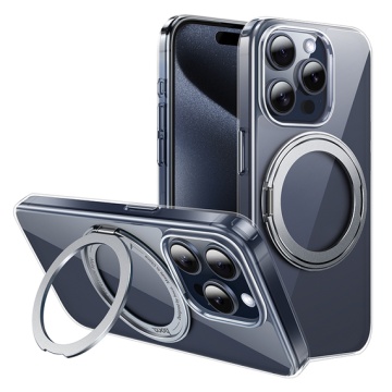 Husa iPhone 15 Pro Max Hoco AS1, MagSafe, Ring Stand, protectie premium, transparent - Img 1