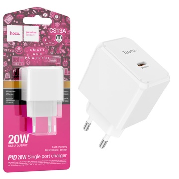 Incarcator Retea Hoco CS13A, 20W, 1xUSB-C, PD, alb - Img 4