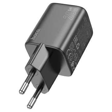 Incarcator Retea Hoco N41, 20W, 1xUSB-C, 1xUSB-A, PD, QC 3.0, negru - Img 2