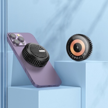 Incarcator Wireless Hoco CW57, iPhone/AirPods, MagSafe cu Ventilator, 15W, Qi Charging, Fast, negru - Img 4