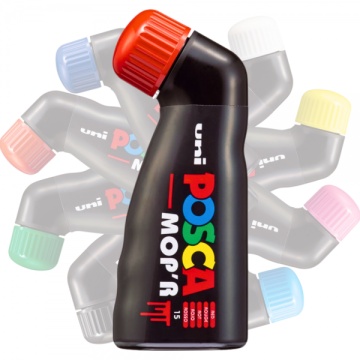 Marker UNI Posca mop'r PCM22, varf rotund buretat 3.0-19.0mm, rosu - M1425 - Img 2