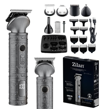 Masina de tuns Zilan ZLN8665, 6 capete, 8 nivele de taiere, autonomie 170 min, gri - Img 2