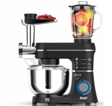 Robot de bucătărie Raf R6676B – 1400W, bol inox 4,5L și accesorii multifuncționale - Img 2