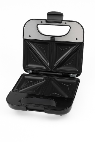 Sandwich maker 3 in 1 Zilan ZLN4704, gri, 800W, placi teflon interschimbabile, antiaderente, sistem inchidere, compact - Img 3