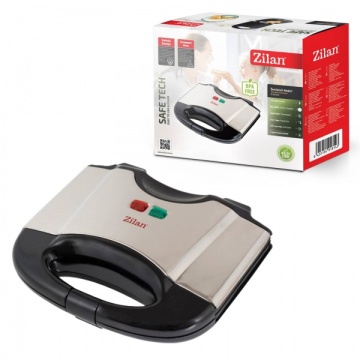 Sandwich maker Zilan ZLN-8143, model grill, 750W, placi teflon antiaderente, capacitate 2 sandwich-uri, negru - Img 3
