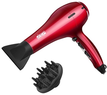 Uscator par Profesional 2800W, DSP 30075, 2 viteze, 3 temperaturi, 2 accesorii, motor AC, rosu - Img 1