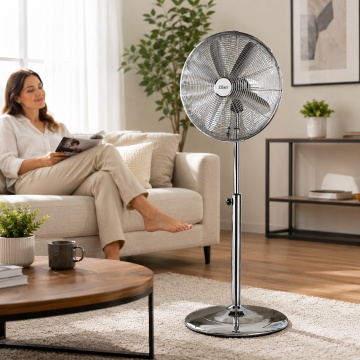 Ventilator inox cu picior Zilan ZLN1112, 50W, 3 viteze, oscilatie, 120 cm - Img 5