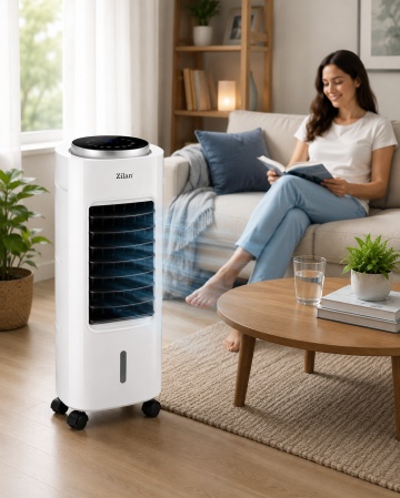 Ventilator racitor si purificator aer Zilan ZLN1314, 65W, rezervor 7L, timer, telecomanda, alb - Img 5