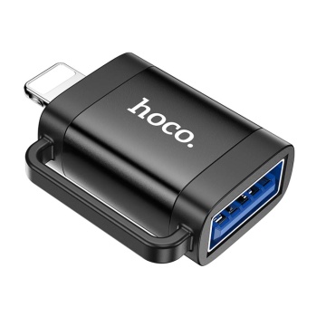 Adaptor USB-A la Lightning, OTG Hoco UA31A, transfer date, negru - Img 1