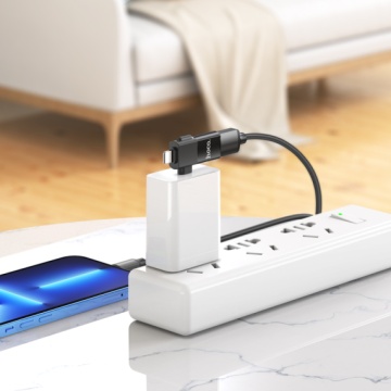 Adaptor USB-A la USB-C/Lightning, 2 in 1, OTG Hoco UA17, incarcare si transfer, negru - Img 5