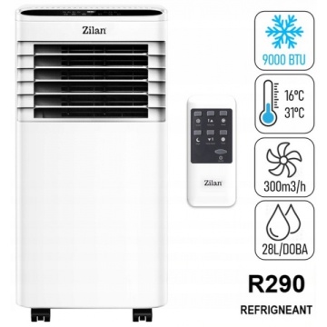 Aer conditionat portabil Zilan ZLN7101, 9000 BTU, 3 in 1 racire dezumidificare ventilatie, timer, alb - Img 4
