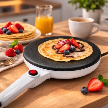 Aparat pentru clatite Electric, Raf R5208, 600W, Suprafata Antiaderenta 20 cm, Incalzire Rapida, Alb - Img 6