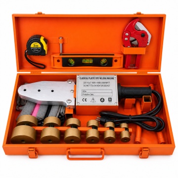 Aparat plita sudat tevi PPR Pexor 2000W, control precis al temperaturii, incalzire rapida, 20mm-32mm, 6 bacuri, foarfeca taiat tevi, ruleta 3m, impus, orange
