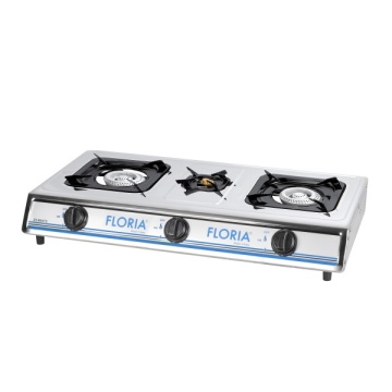 Aragaz inox 3 ochiuri FLORIA, piezo, 1.9kW, ZLN8472, alb-gri - Img 2