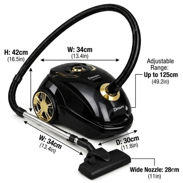 Aspirator cu Sac Putere Mare Dessini 2800W Capacitate 2.5L Filtru HEPA 6 Niveluri Negru - Img 5