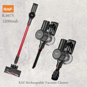 Aspirator fara fir RAF R8675, vertical si de mana, 120W, filtru HEPA, 4 accesorii, baterie 2200mAh, negru-rosu - Img 2