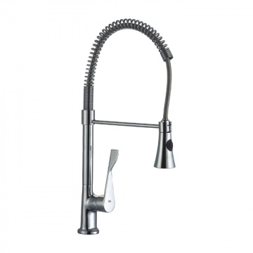 Baterie bucatarie Z-INOX, gat flexibil 45cm, 2 moduri stropire, cartus ceramic, ZLN8153, argintiu - Img 2