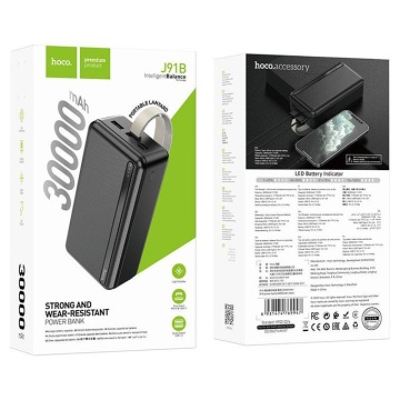 Baterie externa 30.000mAh, Hoco J91B, 2xUSB-A, incarcare rapida, negru - Img 5