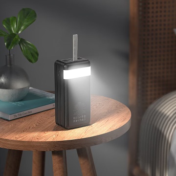 Baterie externa Hoco J86B, 60000mAh, 22.5W, USB-C PD, 4xUSB-A QC 3.0, LED, alb - Img 6