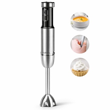 Blender de mana 5-in-1, Hoffmans HM8043, 800W Multifunctional cu Chopper si Tel Inox, Argintiu