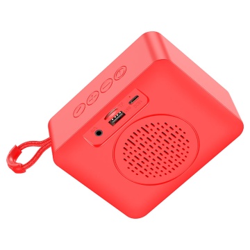 Boxa portabila 5W, Hoco BS51, Bluetooth 5.2, microfon wireless, TF card, USB, rosu - Img 2