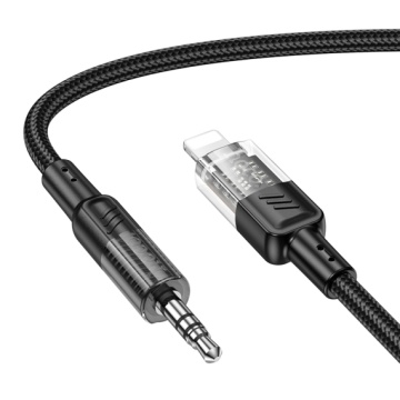 Cablu Audio Lightning la Jack 3.5mm (M) - 1.2m, Hoco UPA27, negru - Img 1
