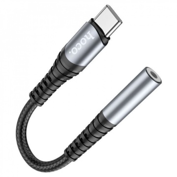 Cablu Audio USB-C la Jack 3.5mm (F)- 12cm, Hoco LS33, negru - Img 4