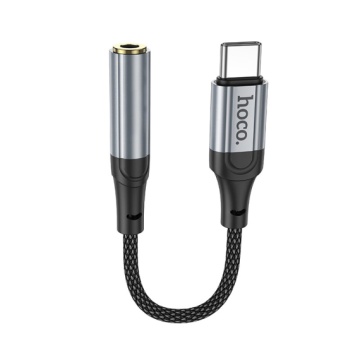 Cablu Audio USB-C la Jack 3.5mm (F) - MultiFunction, Hoco LS36, 12cm, negru - Img 2