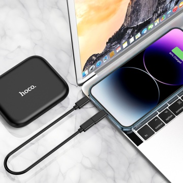 Cablu Hoco U114 Travel Set, multi cablu 3A, USB-C cu adaptoare Lightning/MicroUSB/USB-A, cheita SIM, cutie Treasure, negru - Img 5