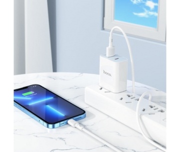 Cablu USB-A la Lightning, Hoco X83, 18W, 2.4A, 1m, alb - Img 3