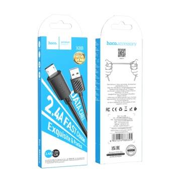 Cablu USB-A la MicroUSB, Hoco X88, 18W, 2.4A, 1m, negru - Img 4