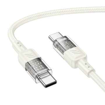 Cablu USB-C la Lightning, Hoco U129, PD27W, QC3.0, Crystal, 1.2m,auriu - Img 1