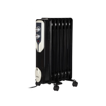 Calorifer electric Floria ZLN3642, 1500W, 7 elementi, termostat reglabil, negru