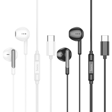 Casti cu Fir Hoco M123, In Ear, USB-C, 1.2m, Mic & Volume Key, HiFi, negru - Img 4