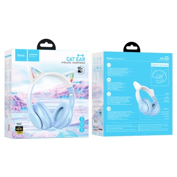 Casti Wireless Hoco W42, Over Ear, BT 5.3, 180h StandBy, 400mAh, Kids, Crystal, albastru - Img 5