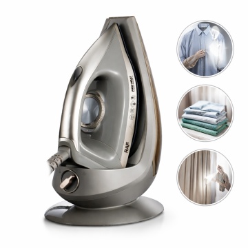 Fier de Calcat cu Abur Vertical Raf R1357G, 2200W Talpa Ceramica Rezervor Mare Design Modern Gri