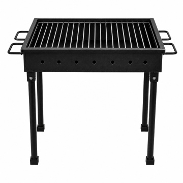 Gratar gradina profesional Pexor L 40 X 60 CM metal gros 3MM, pentru carbune si lemne, sita inox, picioare 60 cm, gri