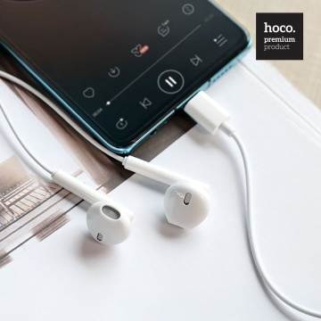 Handsfree Hoco M64, In Ear, 3.5mm, 1.2m, Driving, Mic & Volume Key, HiFi, alb - Img 3