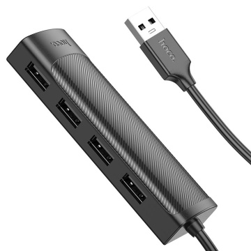 Hub USB, Multiport, Hoco HB41, USB-C la 3 x USB-A 3.0, USB-A 2.0, 480Mps, 20cm, negru - Img 2
