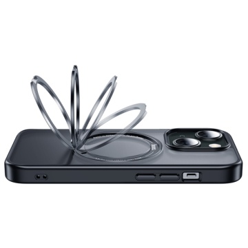 Husa iPhone 15 Plus Hoco AS1, MagSafe, Ring Stand, protectie premium, transparent - Img 2